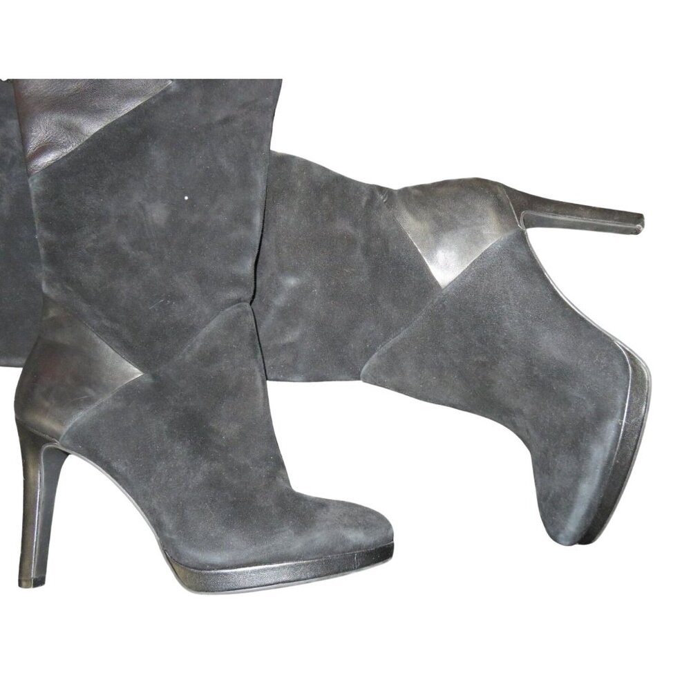 Antonio Melani Mixed Italian Suede and Leather Heeled Knee Boots size 10